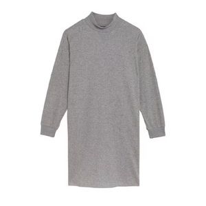 NWT Marks & Spencer High-Neck Knee-Length Jumper Dress | Grey Marl | Size 18